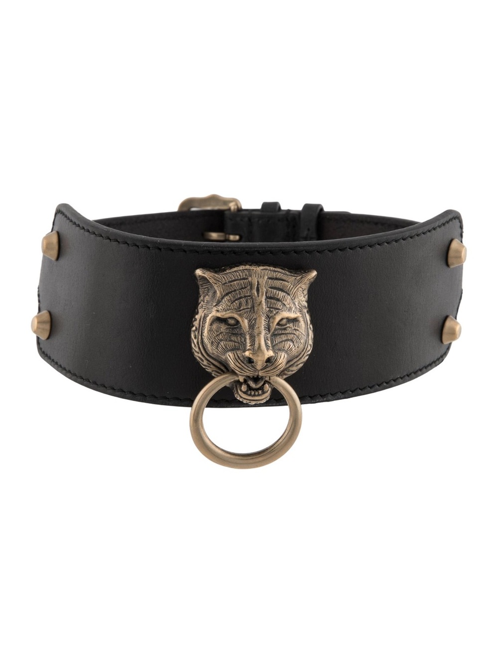 Gucci feline leather choker